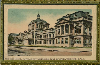 Das Rote Haus, Regierungsgebäude, Port of Spain, Trinidad, B.W.I., frühes 20. Jahrhundert