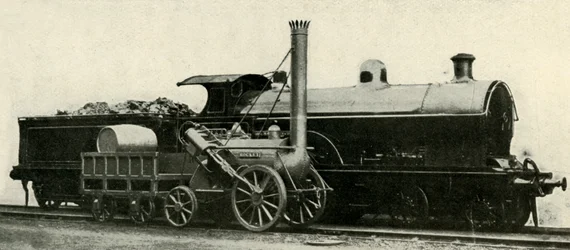 Die Rakete im Vergleich mit dem verlorenen Typ 4-4-0, um 1930