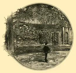 Die römische Mauer in Dorchester, 1898