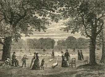 Der Round Pond, Kensington Gardens, ca. 1876