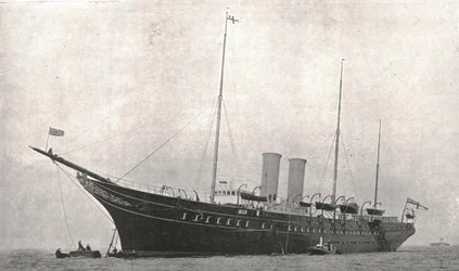 Die königliche Yacht verlässt Cowes, Isle of Wight, 6. August 1902
