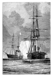 Die San Jacinto stoppt die Trent, 1861