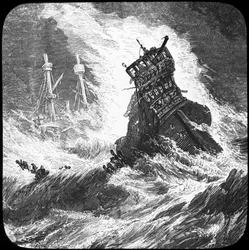 Die spanische Armada in einem Sturm, 1588, spätes 19. oder frühes 20. Jahrhundert