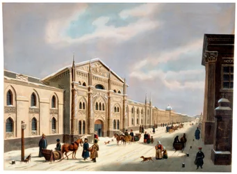 Die Synodal-Druckerei, Nikolskaja-Straße, Moskau, Russland, 1840er Jahre