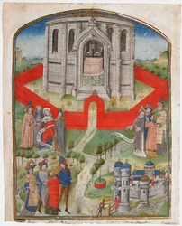 Der Tempel in Jerusalem, aus der Postilla Litteralis Literal Commentary, 1450-75