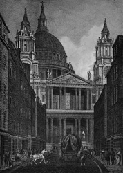 Das Westende der St. Pauls Kathedrale von der Ludgate Street Ludgate Hill, 1907