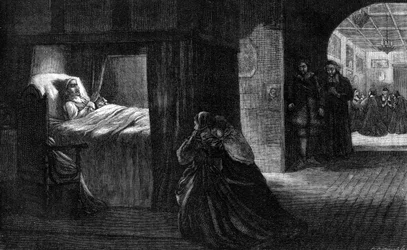 Das Sterbebett von Oliver Cromwell, 3. September 1658, 19. Jahrhundert