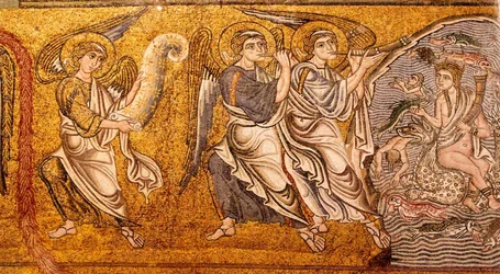 Das Meer gab seine Toten frei Das Jüngste Gericht, Detail, 12. Jahrhundert