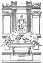 Das Grab von Julian de Medici in der neuen Sakristei der San Lorenzo Basilika, Florenz, 1882
