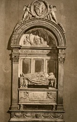 Das Grab von Leonardo Bruni ca. 1369-1444, Basilika Santa Croce, Florenz
