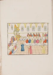 Die Hochzeitszeremonie von Zar Michail Fjodorowitsch und Jewdokija Lukjanowna, 1810