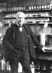 Thomas Alva Edison in Menlo Park, späte 1880er Jahre