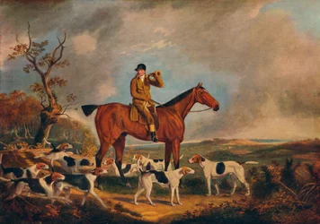 Thomas Oldaker auf Pickle mit seinen Hunden, 19. Jahrhundert, 1922