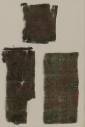 Drei Fragmente italienischer gotischer Seide, 1300er Jahre