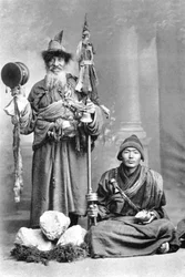 Tibetische Bettler, um 1910