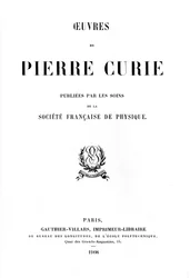 Titelseite von Oeuvres de Pierre Curie, 1908