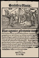 Titelseite des Buches Narrenschiff von Sebastian Brant, 1497