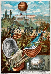Transport des Ballons Entreprenant von Mauberge nach Charleroi, 1794, 1890er Jahre