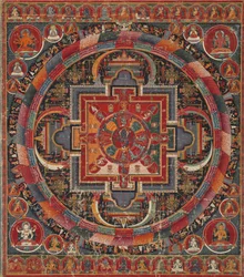 Dreiundzwanzig Gottheiten Nairatma Mandala, um 1375