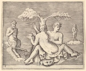 Zwei Liebende mit Pan, veröffentlicht ca. 1599-1622