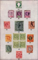 Verschiedene Briefmarken Afrikas Nr. 44-56, ca. 1943, 1944