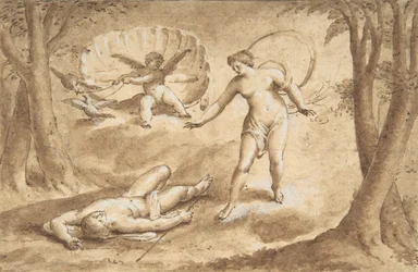 Venus entdeckt den Tod des Adonis, 17. Jahrhundert