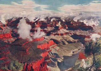 Vermilion Cliffs und große Tiefen eines unvergleichlichen Wunderlands, ca. 1935