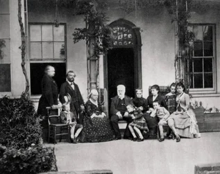 Victor Hugo, französischer Schriftsteller, im Exil in Guernsey, 1866