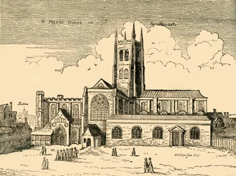 Ansicht von St. Mary Overy, um 1878