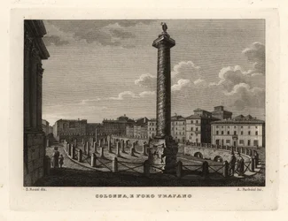 Ansicht der Trajanssäule und des Trajansforums, Colonna e Foro Trajano