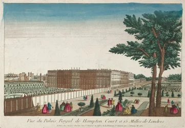 Ansicht des Königspalastes von Hampton Court, 18. Jahrhundert