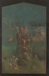 Wandmalerei: Perseus und Andromeda in Landschaft, aus der kaiserlichen Villa..., 1. Jahrhundert v. Chr.