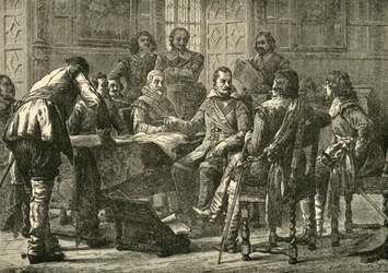 Wallenstein und Tilly halten Kriegsrat, 1626, 1890