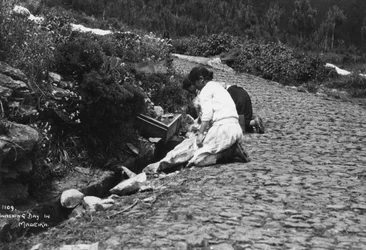 Waschtag auf Madeira, Portugal, um 1920er-1930er Jahre