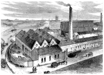 Webbs chemische Fabrik, Diglis, Worcestershire, 1869