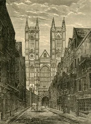 Westfassade der Westminster Abbey, von der Tothill Street, 1881
