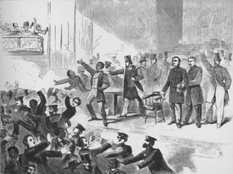 William Lloyd Garrison versucht, ein John-Brown-Jubiläumstreffen im Tremont Temple, Boston, abzuhalten
