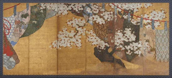 Windschutz und Kirschbaum, Edo-Periode, 1615-1868