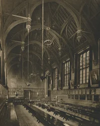 In der prächtigen Halle von Lincolns Inn, um 1935