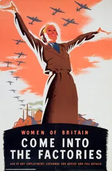 Frauen von Großbritannien, kommt in die Fabriken, ca. 1940