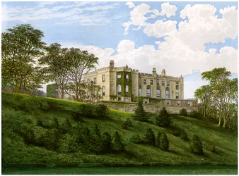 Workington Hall, Cumberland, Heimat der Familie Curwen, ca. 1880