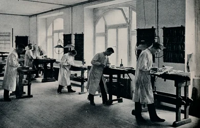 Werkstatt der Kunst- und Handwerksschule, Flensburg, Deutschland, um 1908