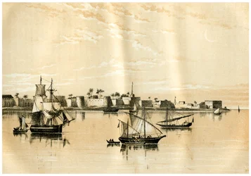 Sansibar vom Meer aus, 1883