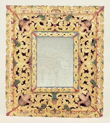 Charles II geschnitzter und bemalter Spiegel