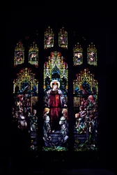 Christus mit kleinen Kindern von Tiffany (1902, ganzes Fenster)