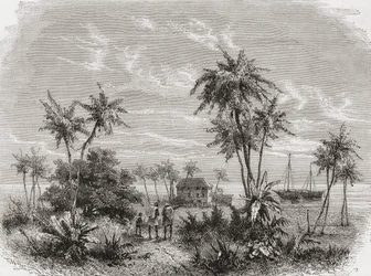 David Livingstones Haus in Sansibar, Tunesien, Ostafrika, Illustration aus 