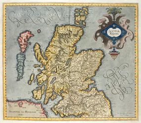 Karte des Königreichs Schottland, 17. Jahrhundert Scotia Regnum (beeinflusst von Mercators Atlas)