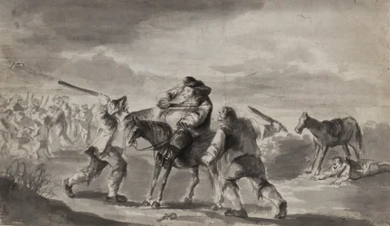 Reisender angegriffen, möglicherweise Samuel Butlers Hudibras, ca. 1790