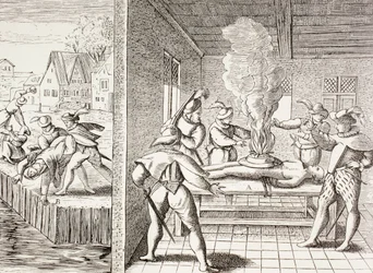 Propaganda aus dem 16. Jahrhundert, die die Gewalt der Gueux gegen die Katholiken darstellt, aus 