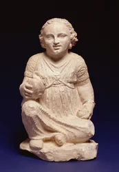Ein sitzendes Mädchen mit einem Schwan, Zypriotisch, ca. 200 v. Chr.